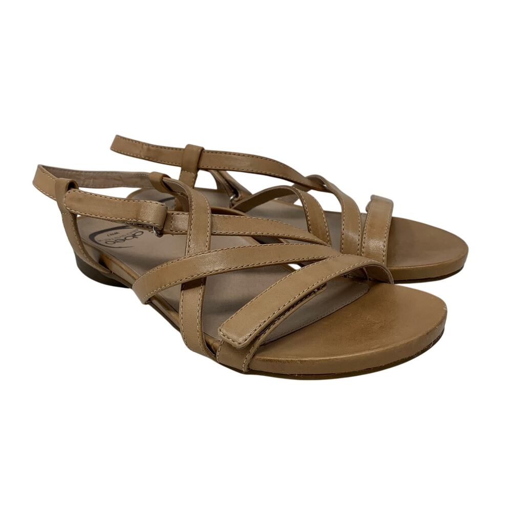 Abeo Samantha Ankle Strap Sandals Womens Size 7 Neutral Tan Leather